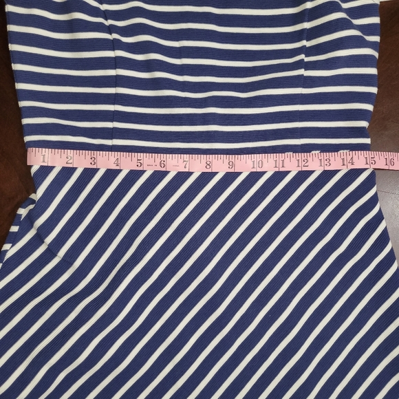 Vineyard Vines Off-the-Shoulder Navy & White Midi Dress – Size Small - Picture 5 of 10